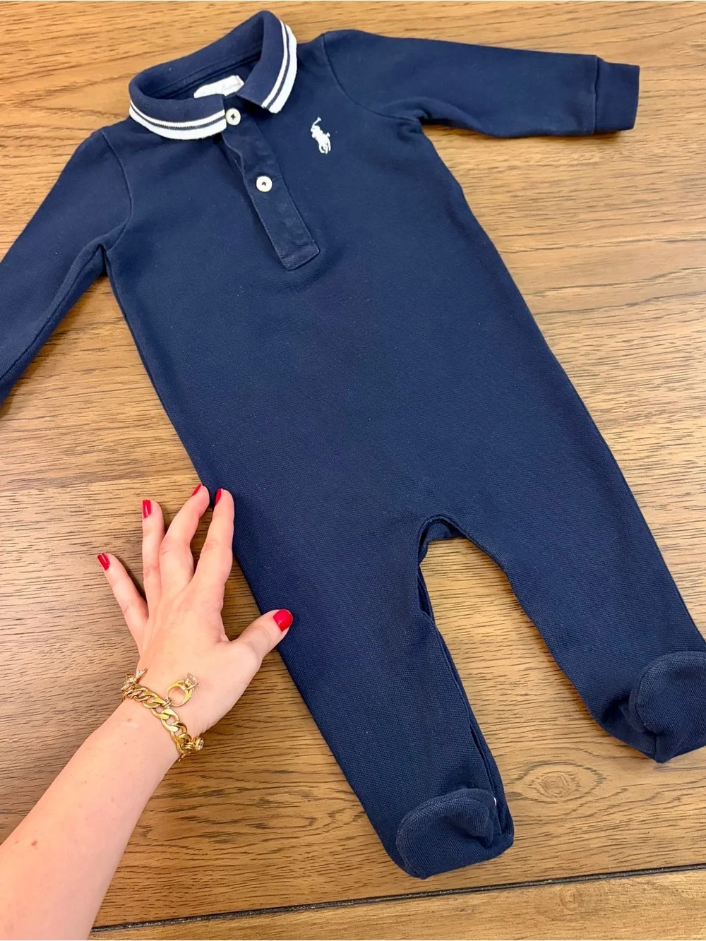 3-6 Months Polo Ralph Lauren Baby Boys Footed Romper Overall Jumpsuit Footie Kid